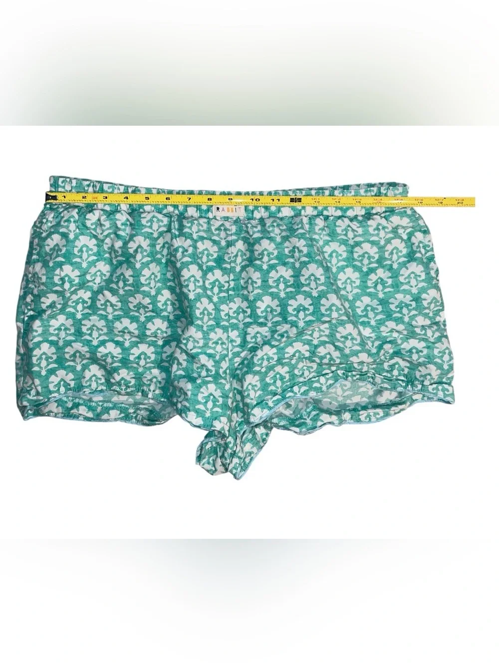 Roller Rabbit Teal and White Stamp Floral Poplin BoxerShorts Size XL